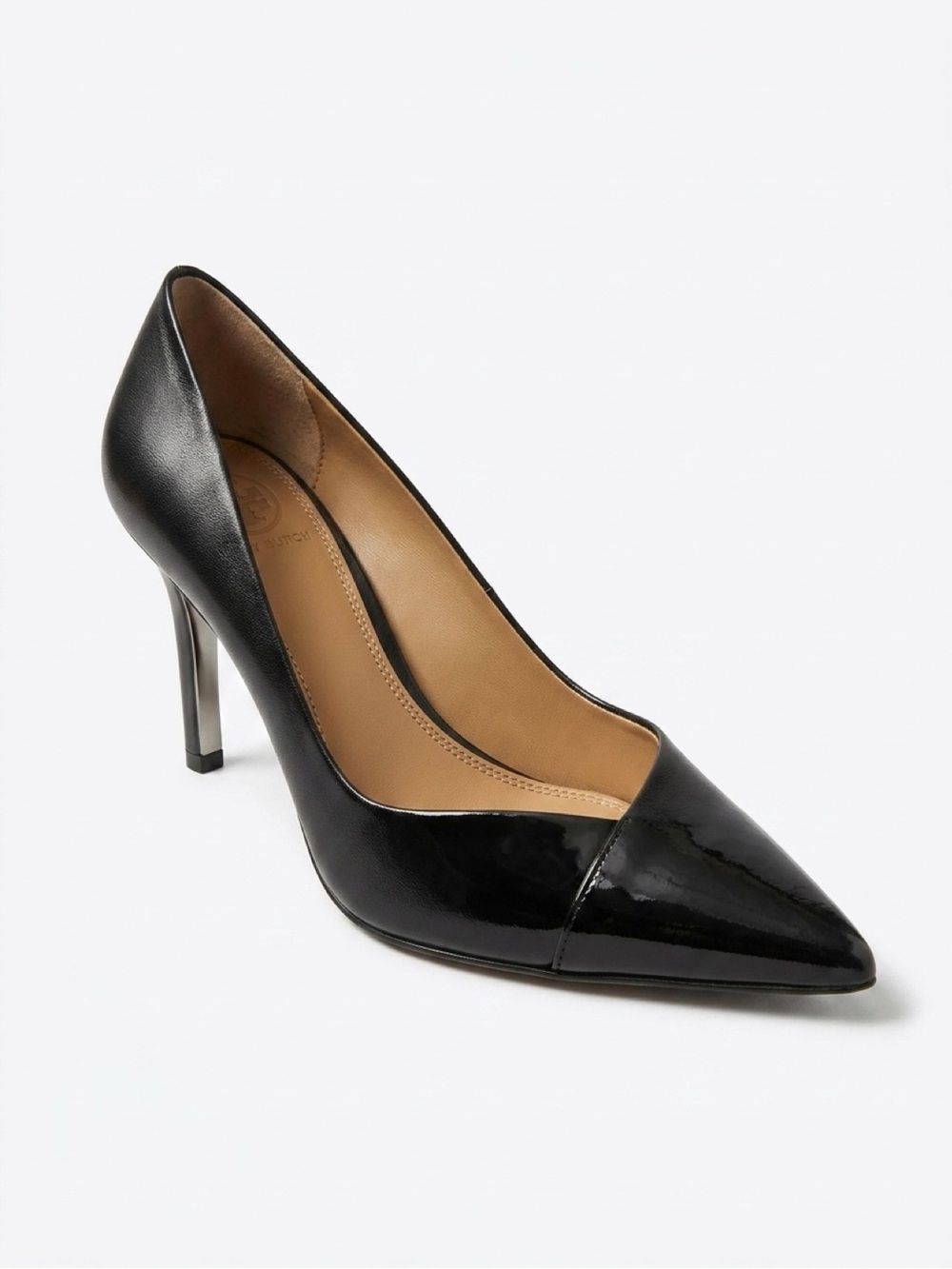 Classic Tory Burch Leather Black Pointed Toe Heels - Picture 2 of 6